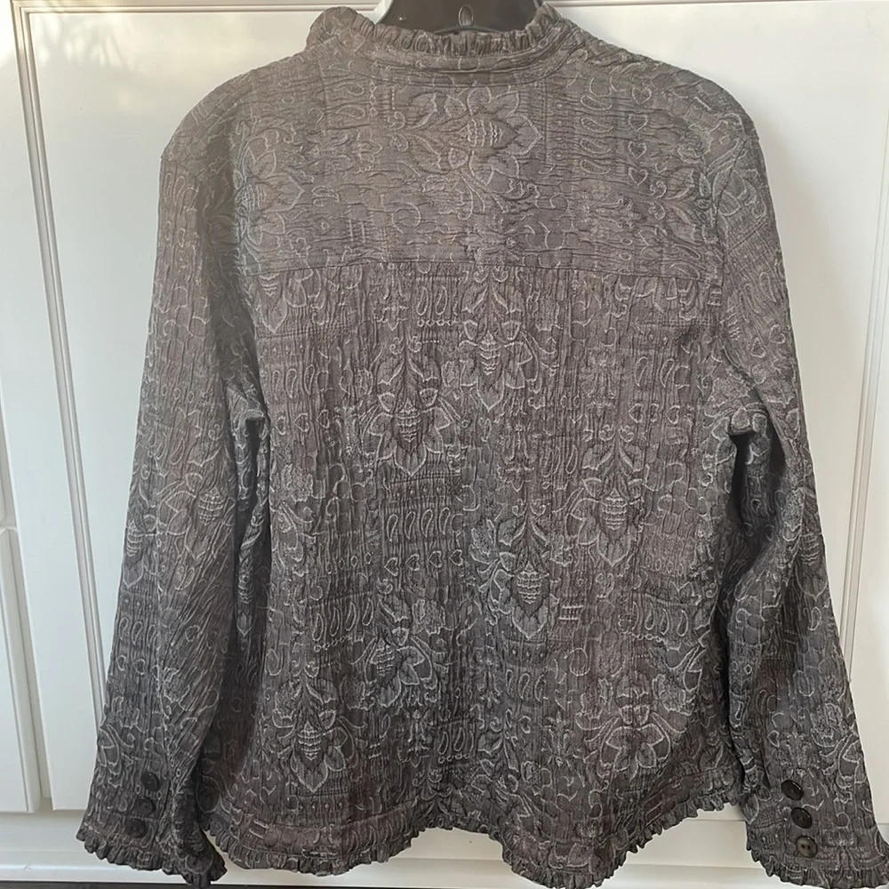 Chicos NWOT tapestry jacket brown size 12 - Picture 6 of 8